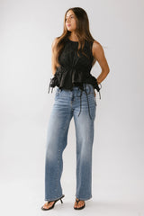 Miranda Textured Blouse in Black
