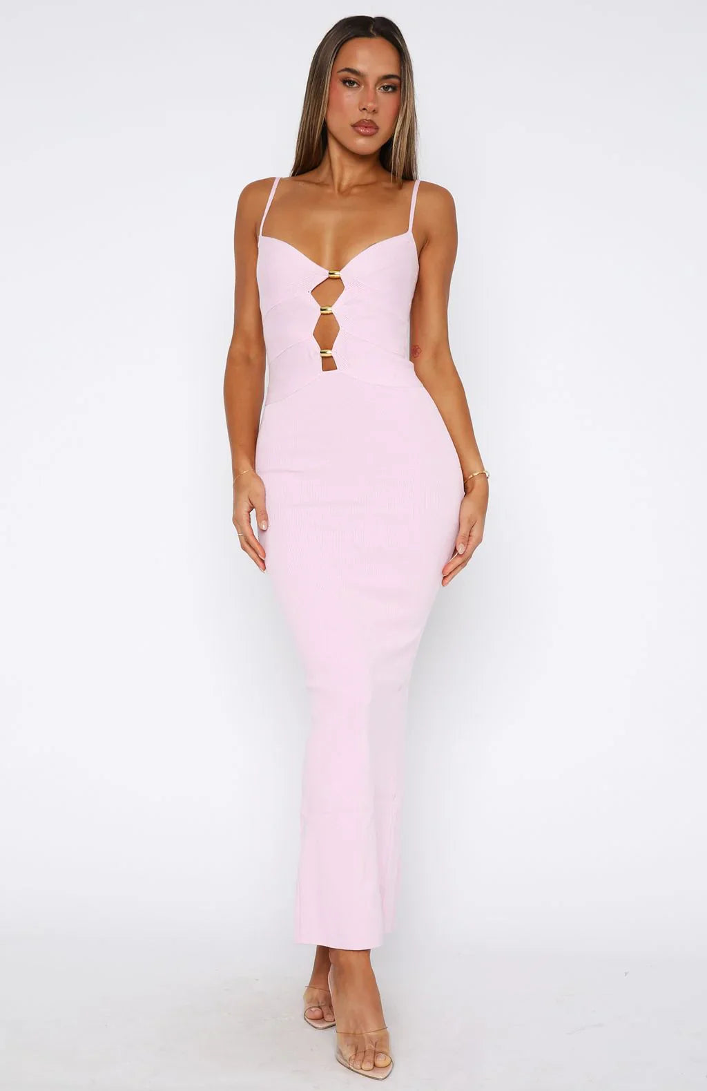 Break It Off Maxi Dress Baby Pink