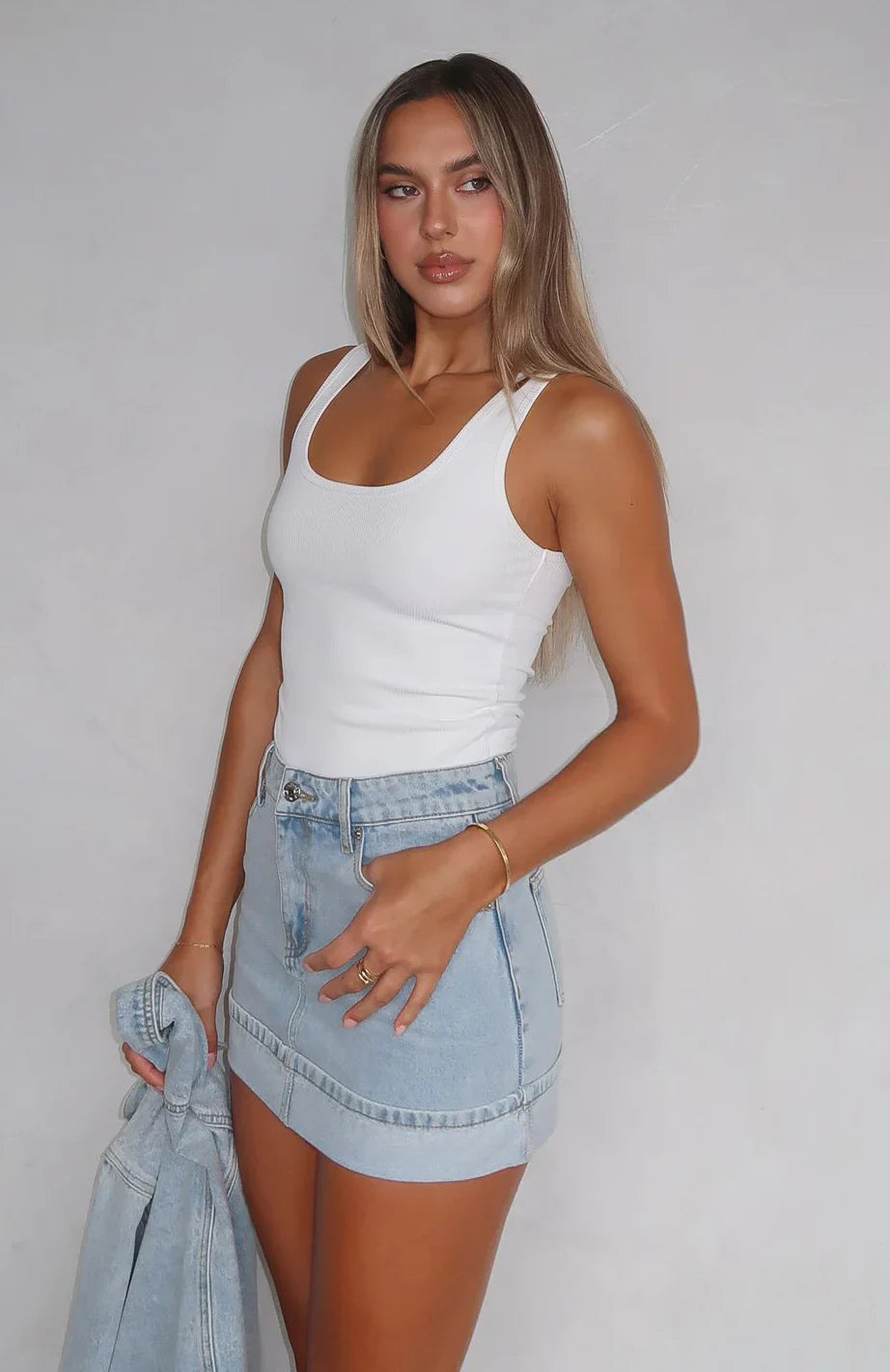 Charlotte Denim Mini Skirt Light Blue