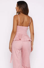 Tempt Me Not Top Pink Stripe