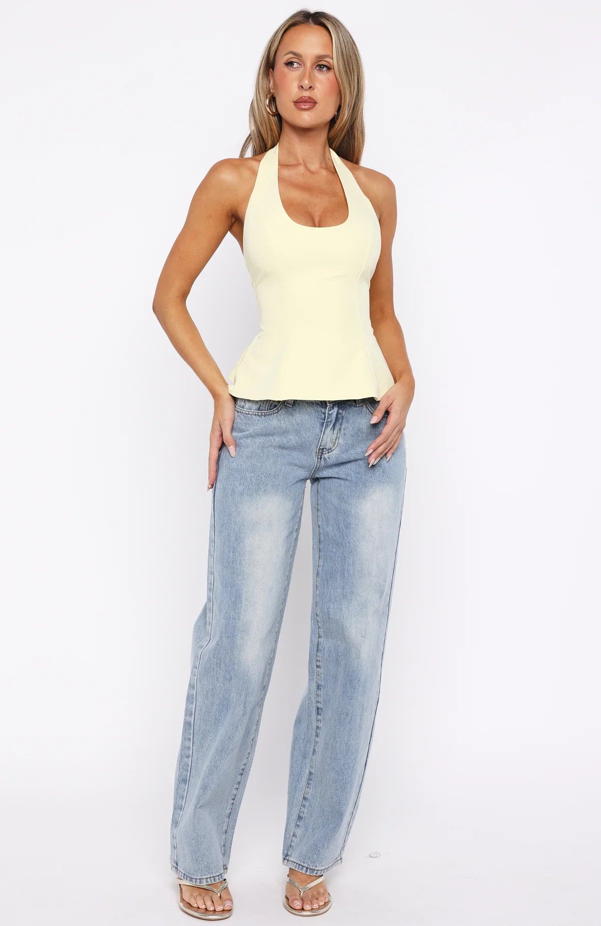 Talking Crazy Halter Top Lemon