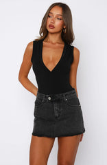 Bethany Denim Mini Skirt Black Acid