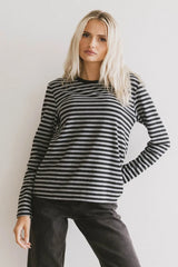 Reggie Striped Top in Grey