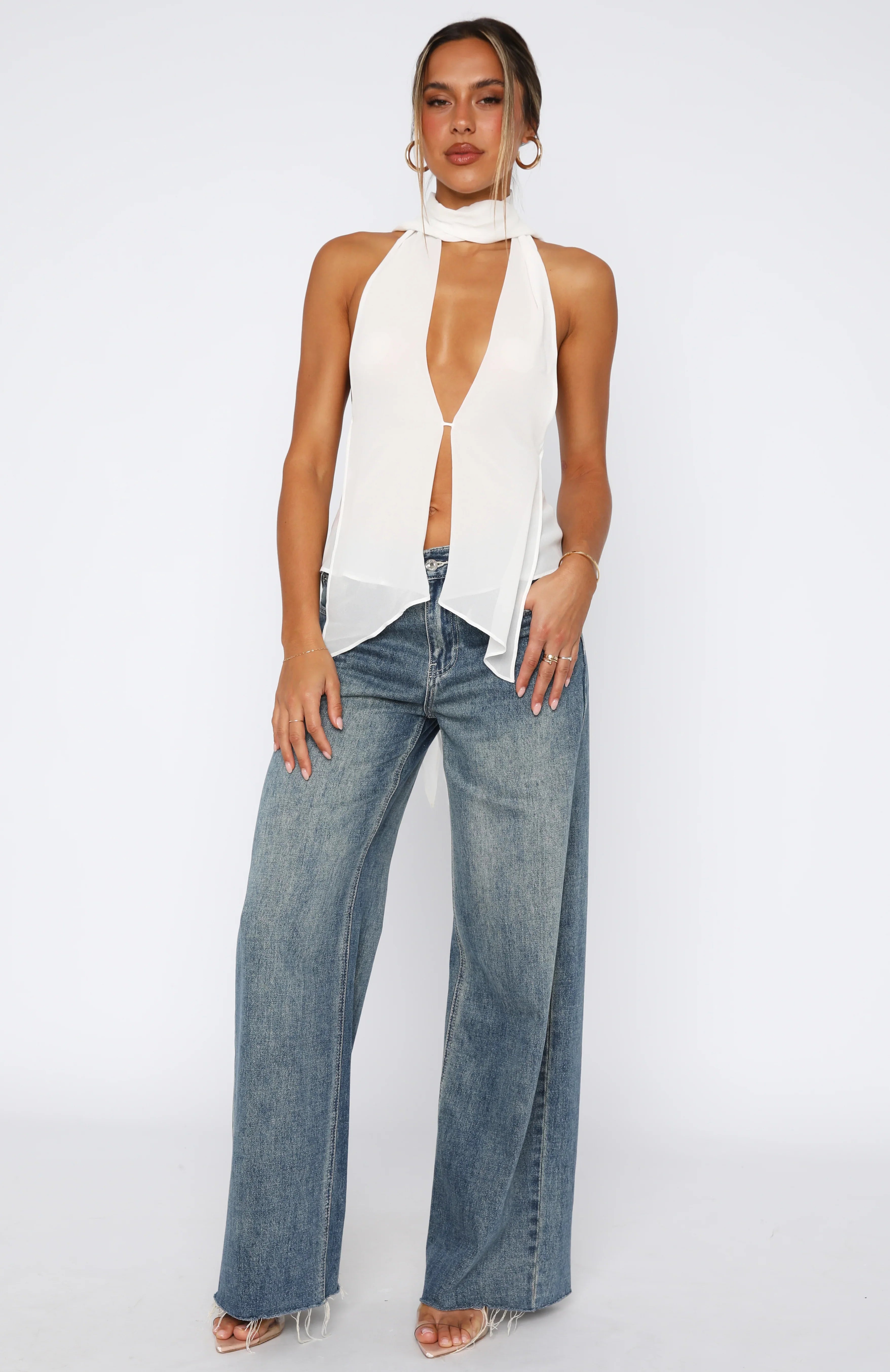 Time's A Healer Halter Top White