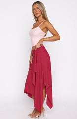 Free All Night Midi Skirt Berry