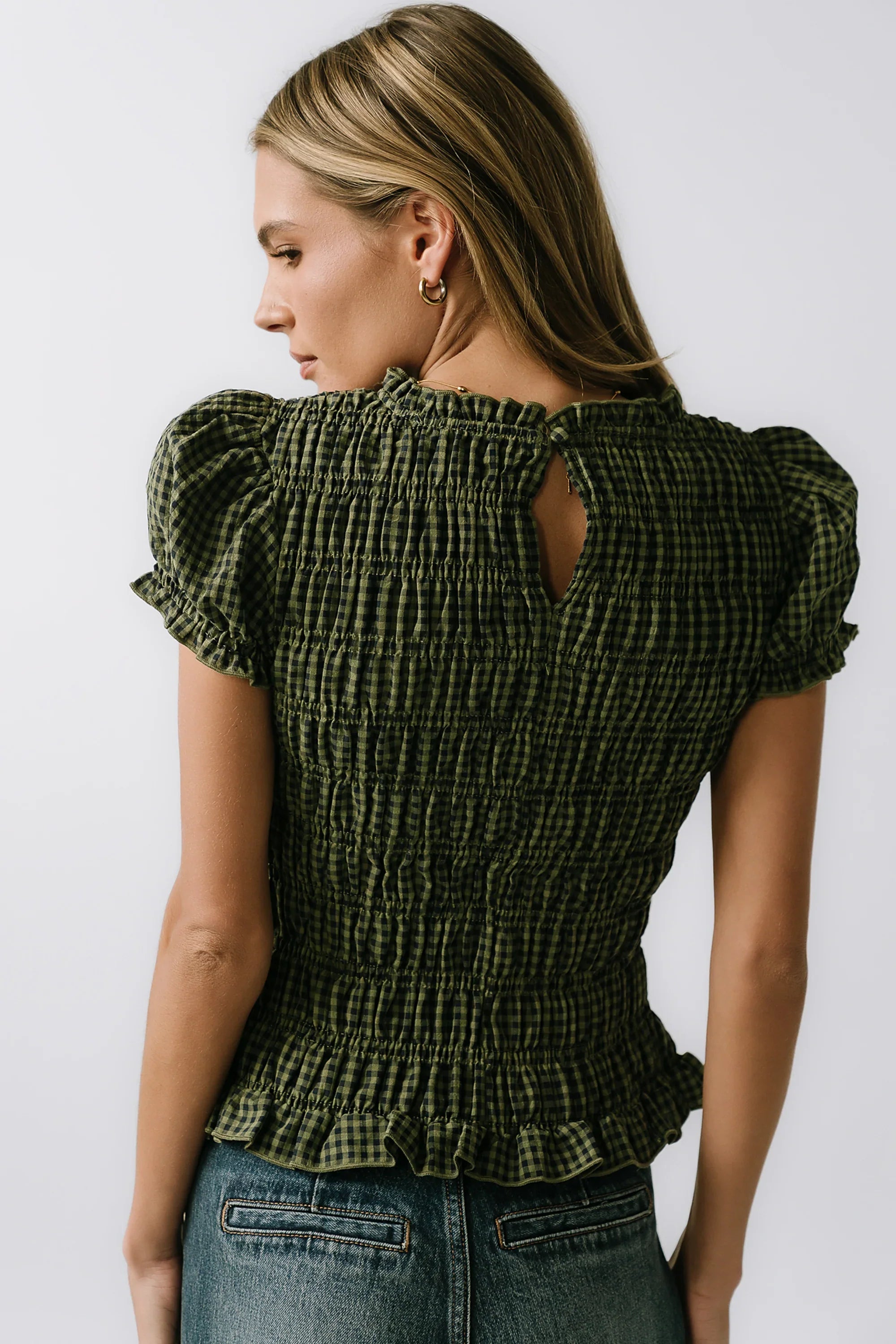 Ruth Smocked Top in Green