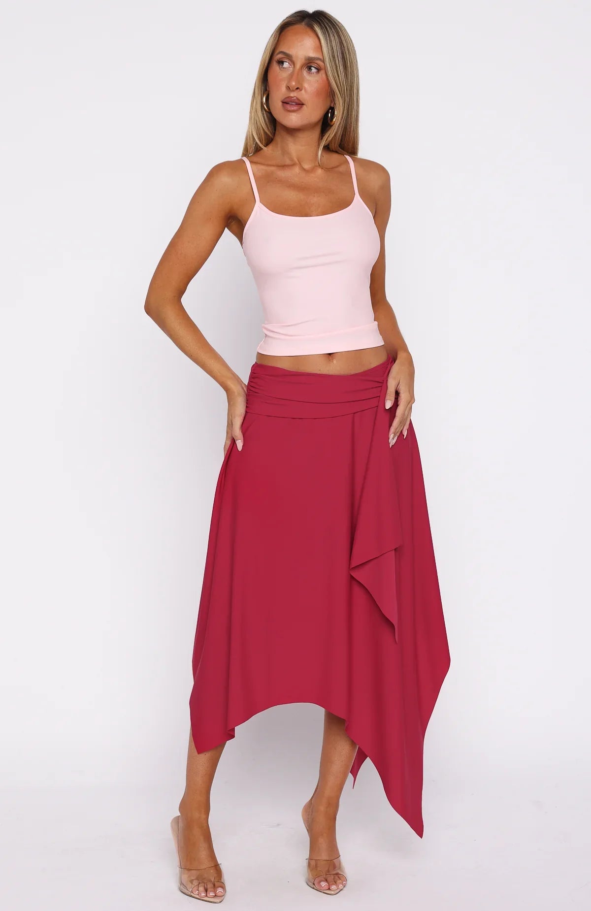 Free All Night Midi Skirt Berry